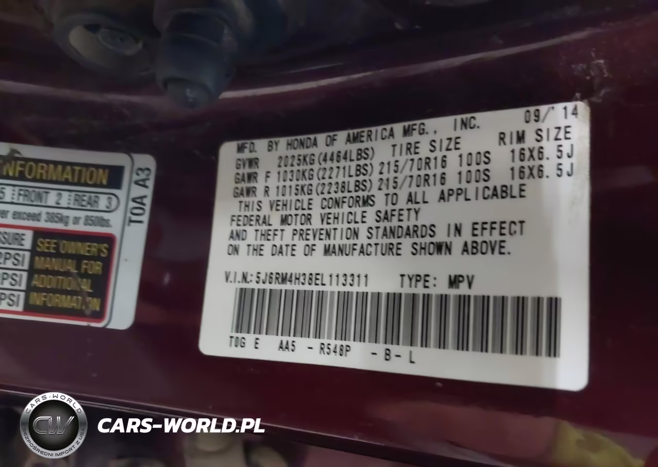 2014 Honda Cr-V Lx VIN:5J6RM4H38EL113311 - 9