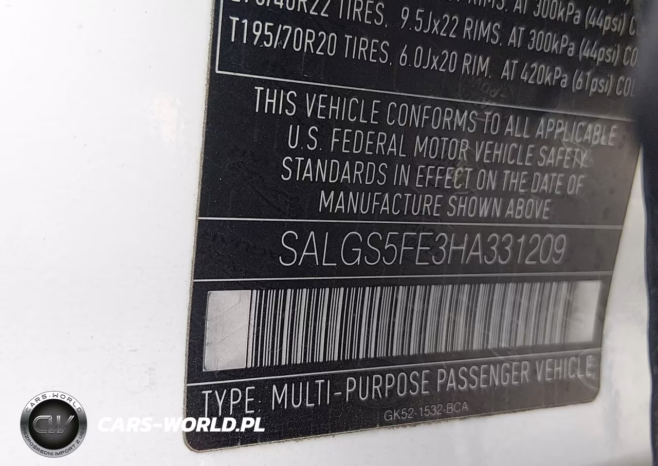 2017 Land Rover Range Rover 5.0L V8 Supercharged VIN:SALGS5FE3HA331209 - 9