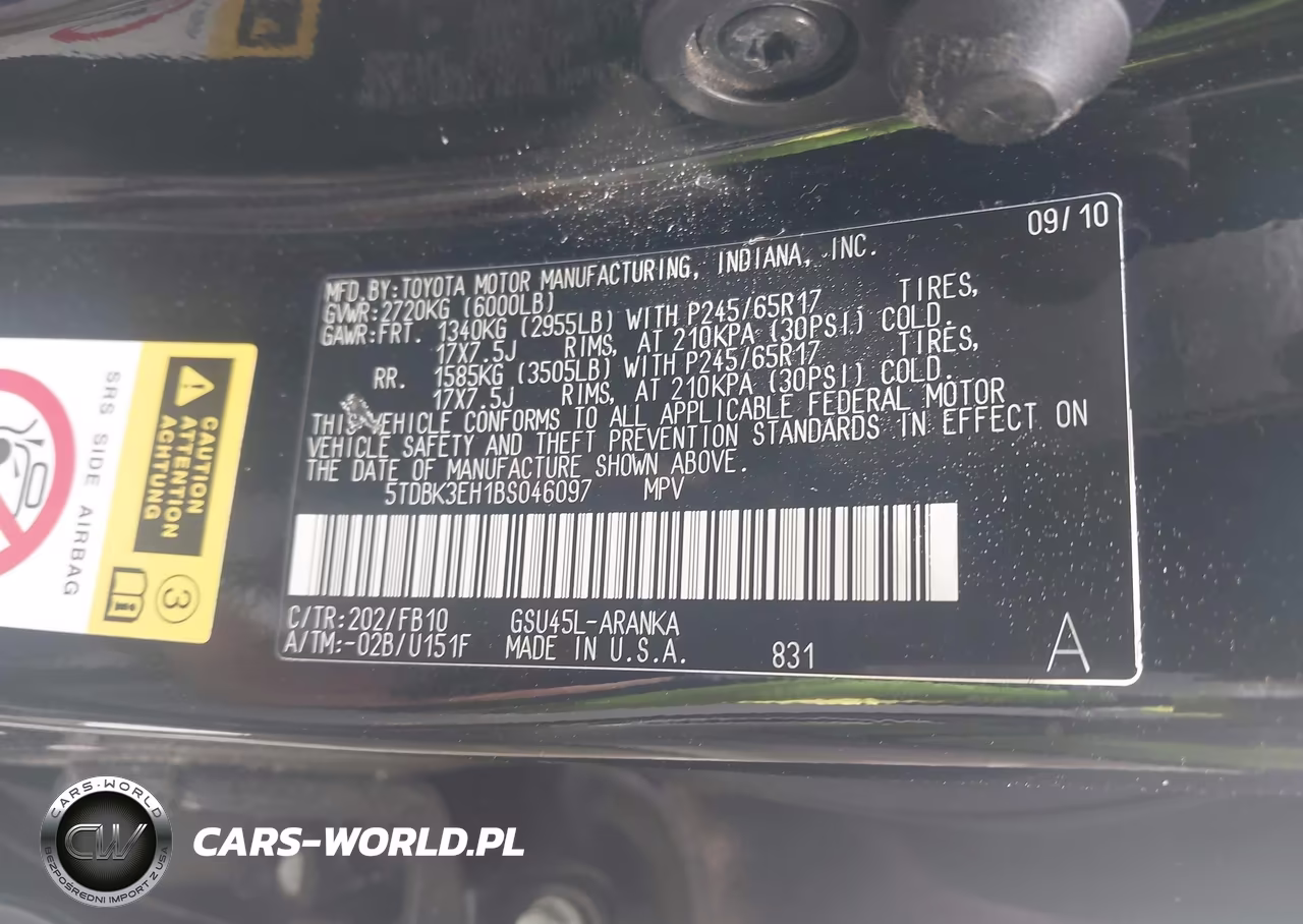 2011 Toyota Highlander Base V6 VIN:5TDBK3EH1BS046097 - 9