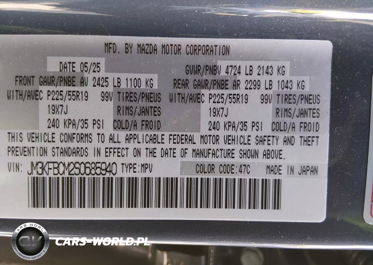 2025 Mazda Cx-5 2.5 S Carbon Edition VIN:JM3KFBCM2S0685940 - 9
