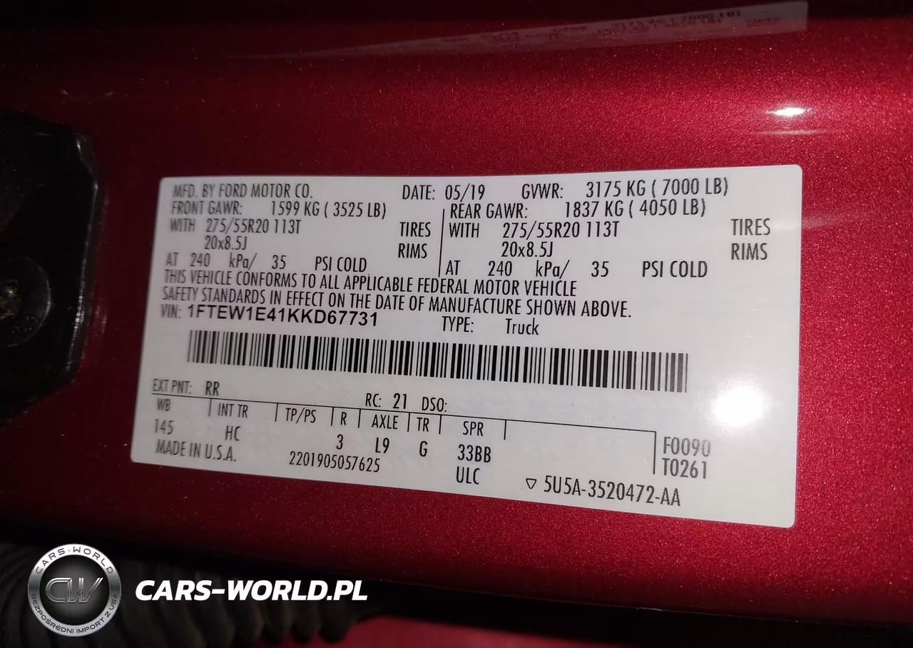 2019 Ford F-150 Lariat VIN:1FTEW1E41KKD67731 - 9