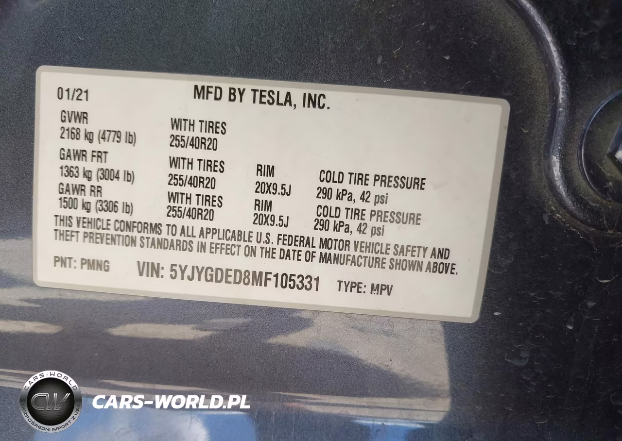 2021 Tesla Model Y Standard Range Rear-Wheel Drive VIN:5YJYGDED8MF105331 - 9