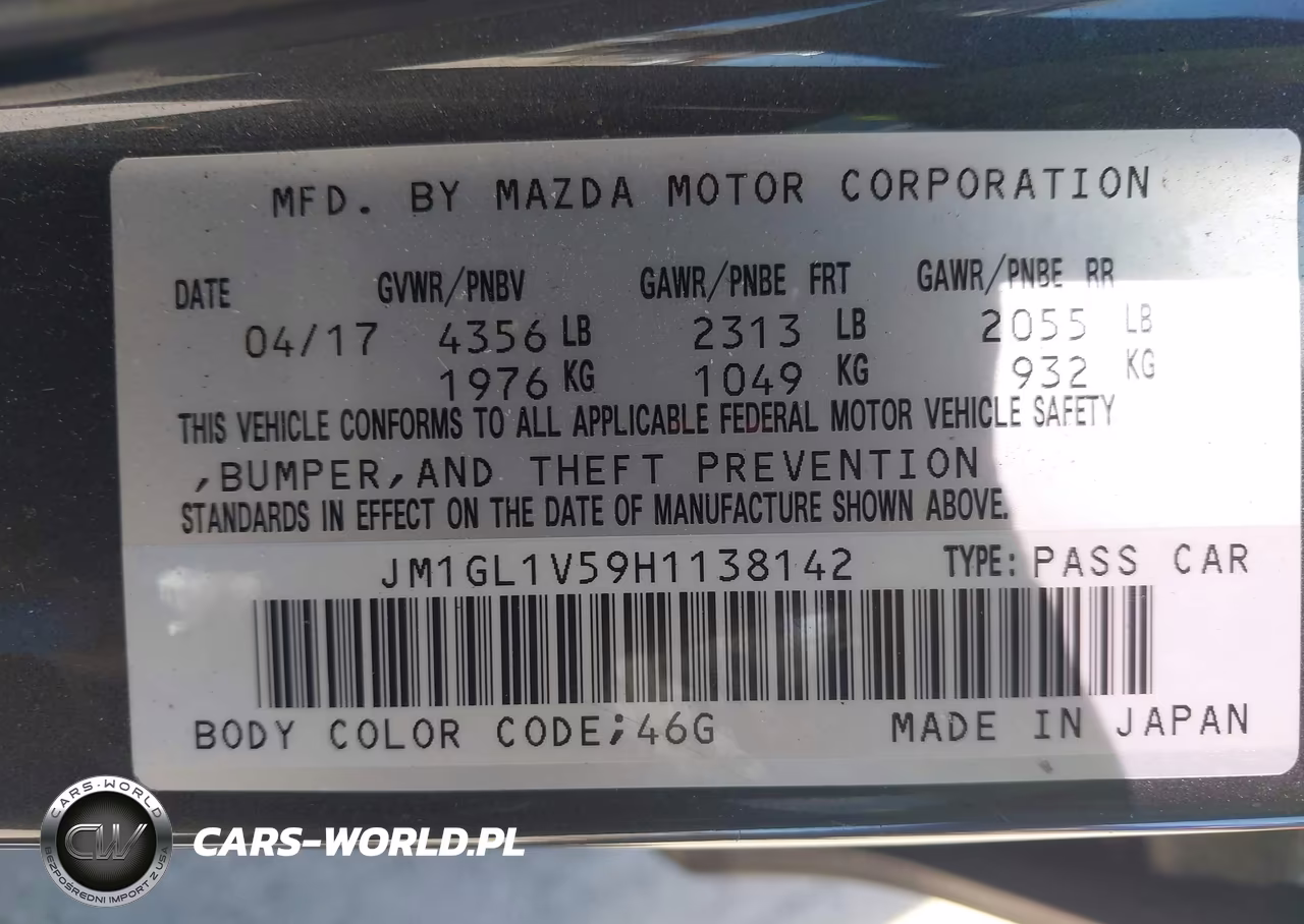 2017 Mazda Mazda6 Touring VIN:JM1GL1V59H1138142 - 9