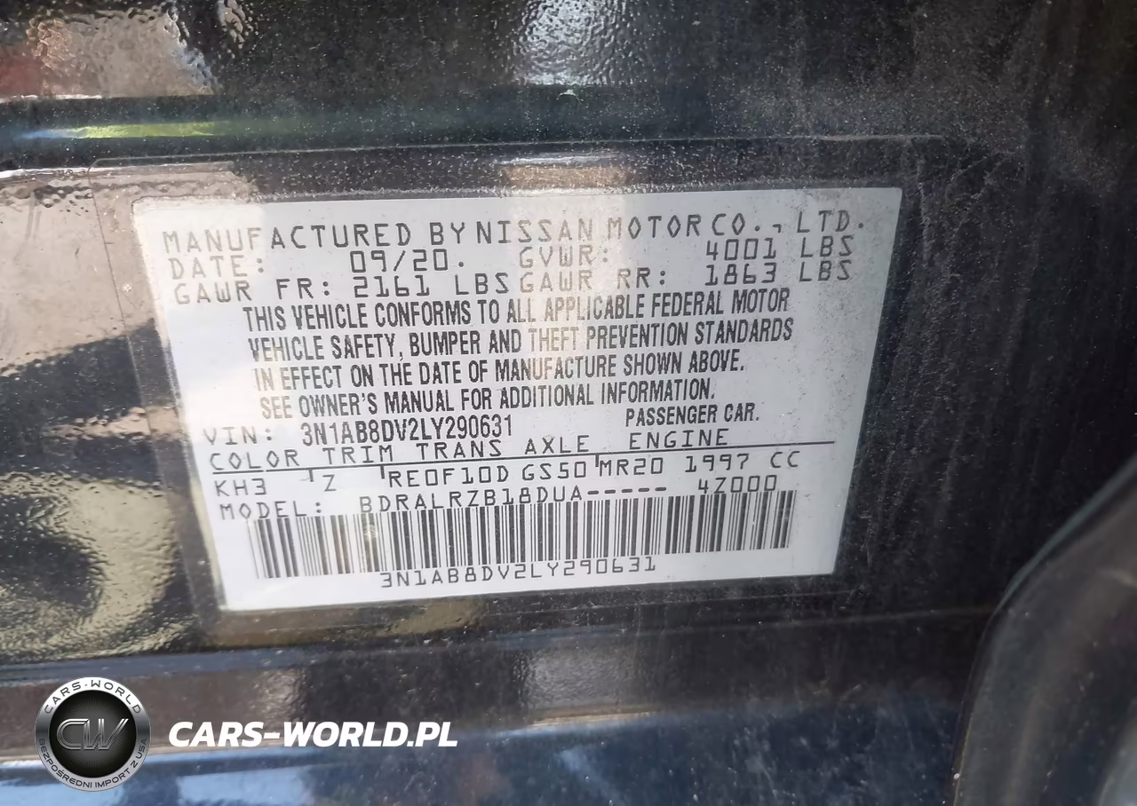 2020 Nissan Sentra Sr Xtronic Cvt VIN:3N1AB8DV2LY290631 - 9