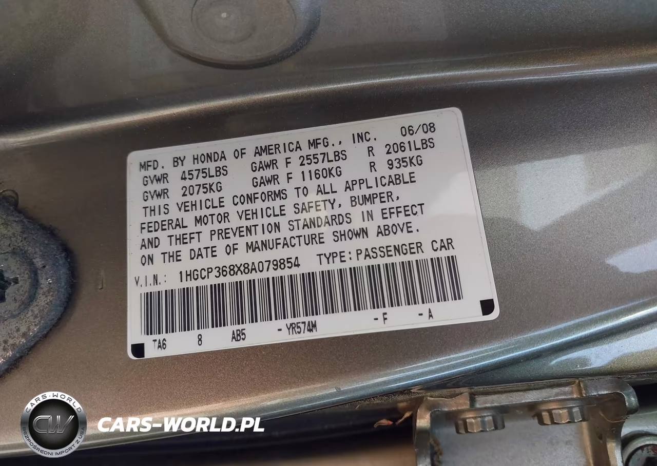2008 Honda Accord 3.5 Ex-L VIN:1HGCP368X8A079854 - 9