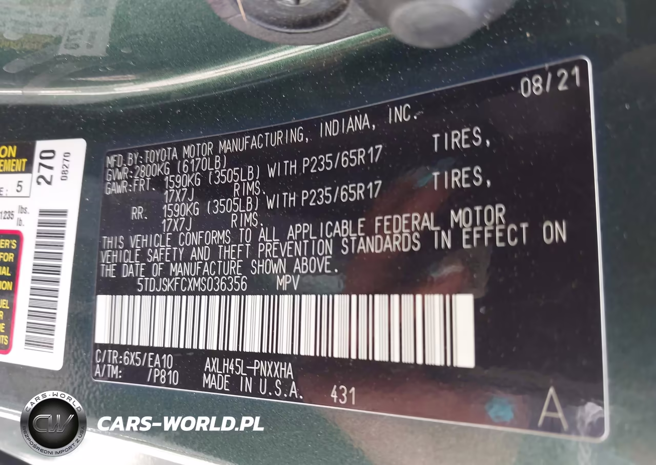 2021 Toyota Sienna Xle VIN:5TDJSKFCXMS036356 - 9