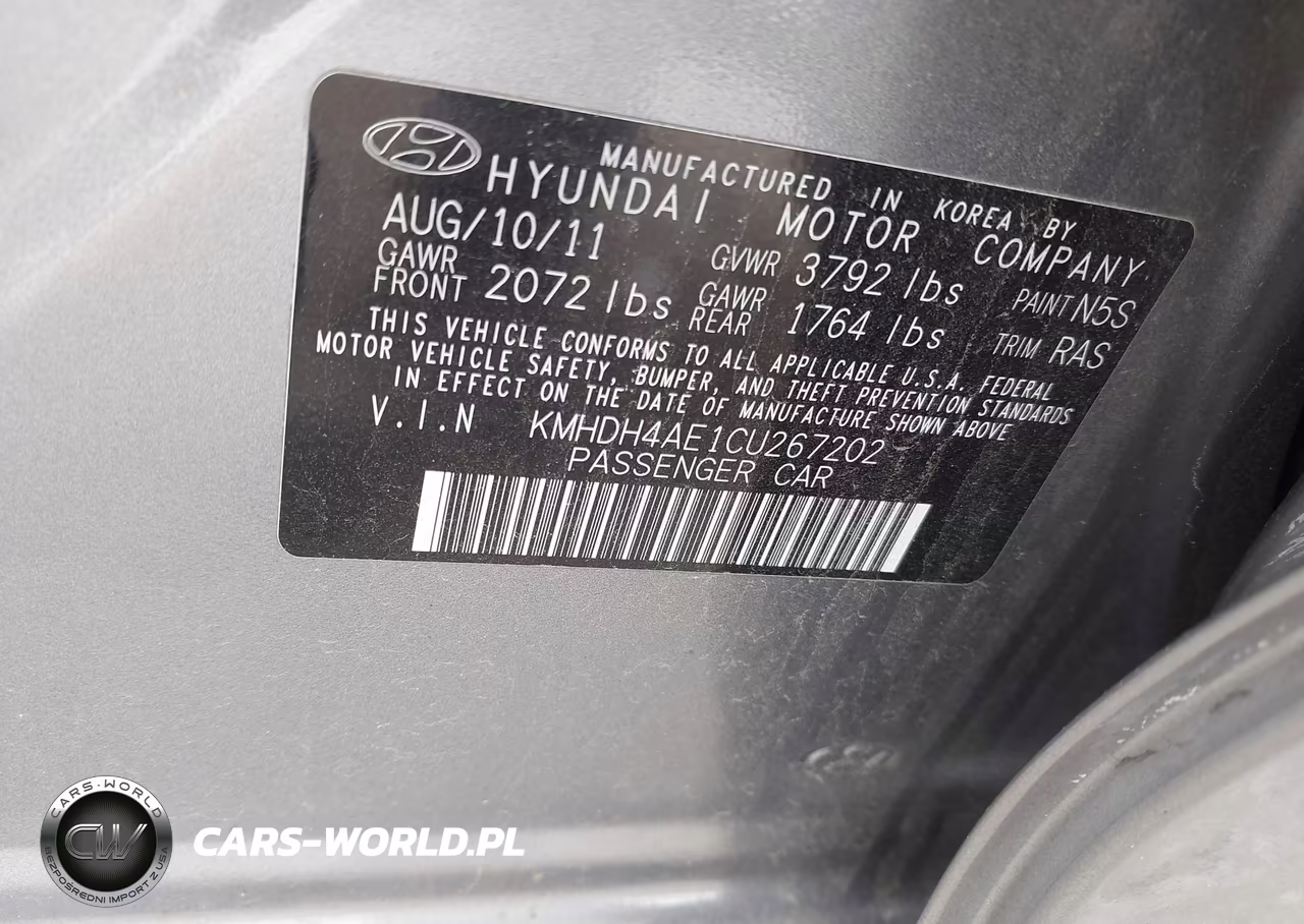 2012 Hyundai Elantra Gls (Ulsan Plant) VIN:KMHDH4AE1CU267202 - 9