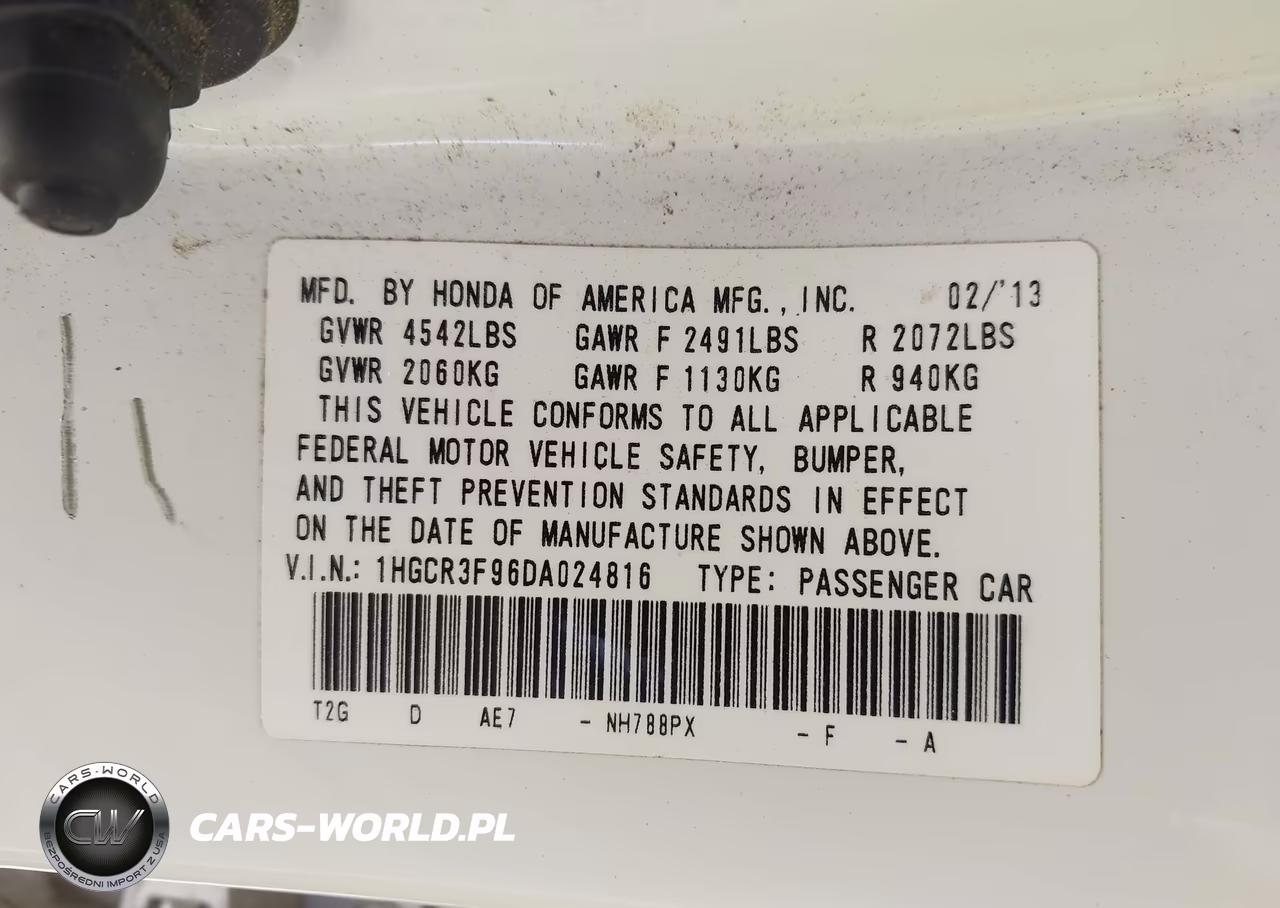 2013 Honda Accord Touring VIN:1HGCR3F96DA024816 - 9