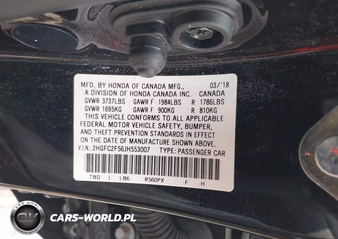 2018 Honda Civic Lx VIN:2HGFC2F56JH553007 - 9