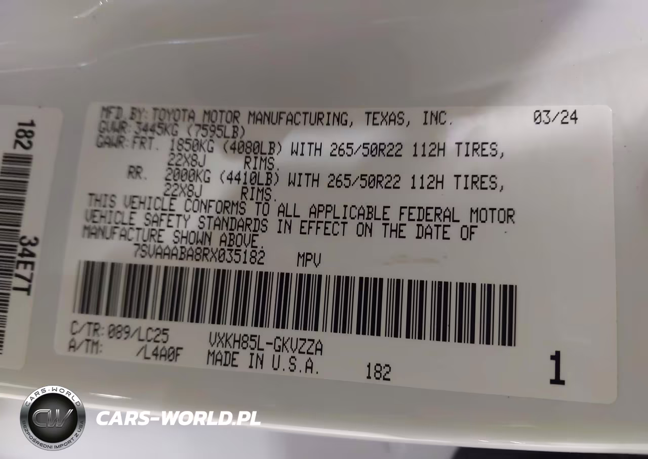 2024 Toyota Sequoia Capstone VIN:7SVAAABA8RX035182 - 9