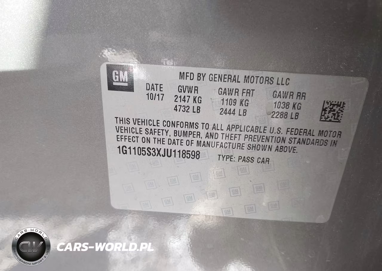 2018 Chevrolet Impala 1Lt VIN:1G1105S3XJU118598 - 9