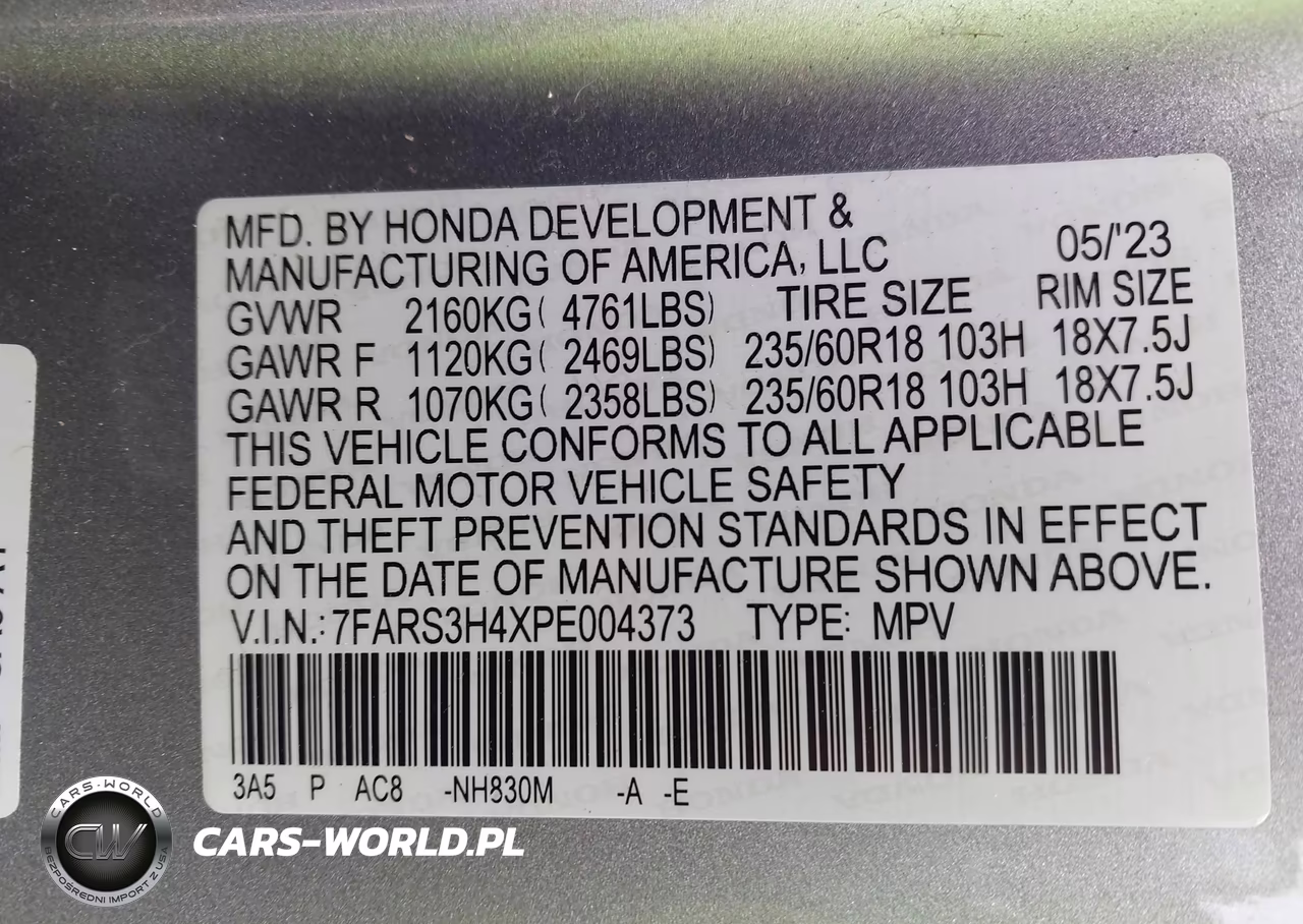 2023 Honda Cr-V Ex 2Wd VIN:7FARS3H4XPE004373 - 9