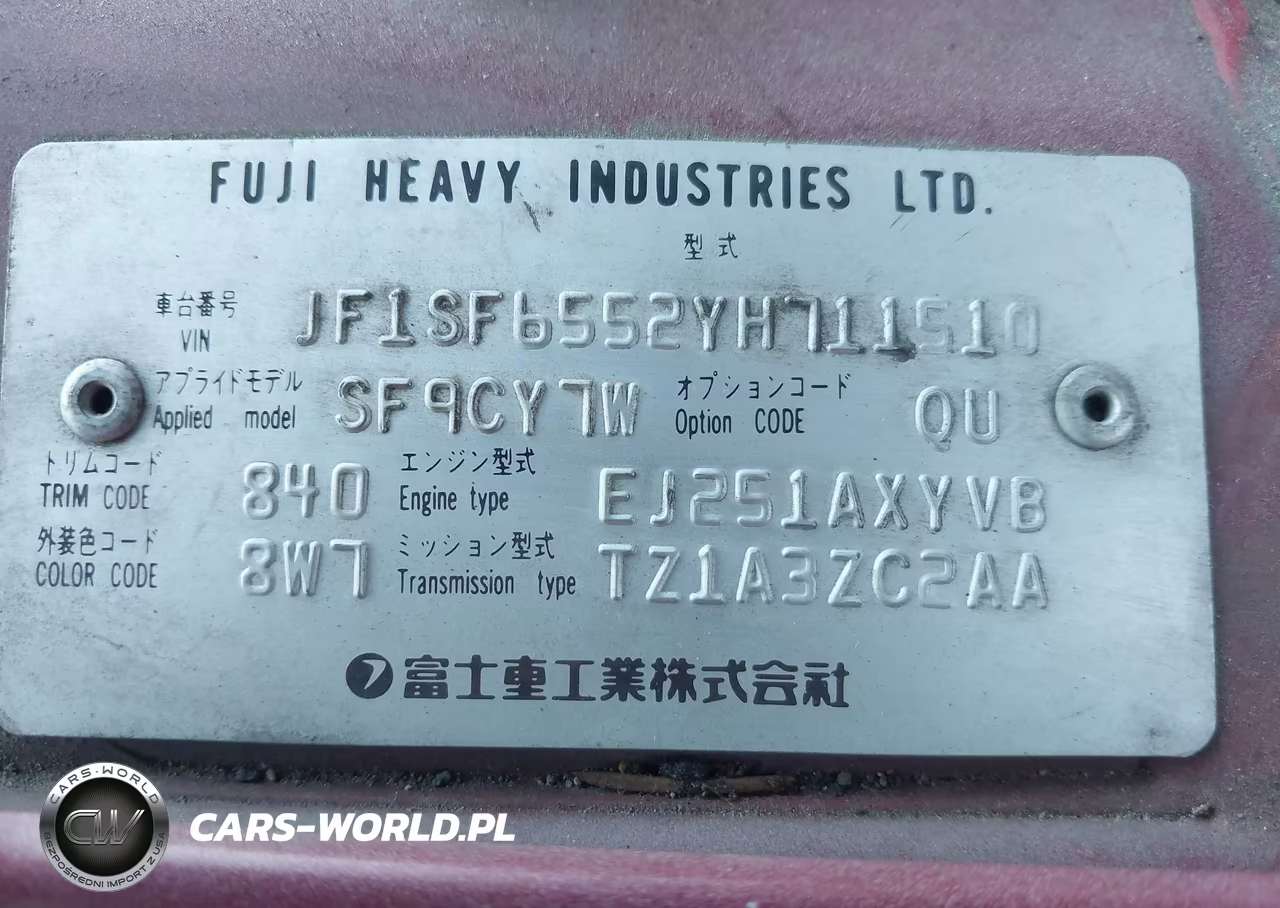 2000 Subaru Forester S VIN:JF1SF6552YH711510 - 9