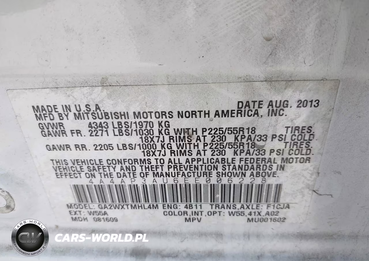 2014 Mitsubishi Outlander Sport Es VIN:4A4AP3AU6EE006228 - 9