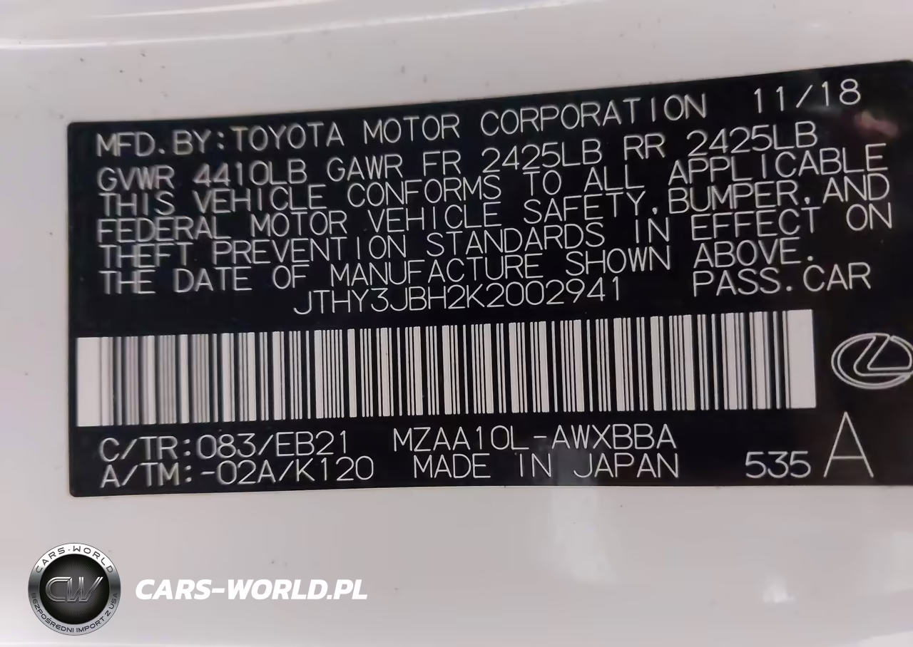 2019 Lexus Ux 200 F Sport VIN:JTHY3JBH2K2002941 - 9