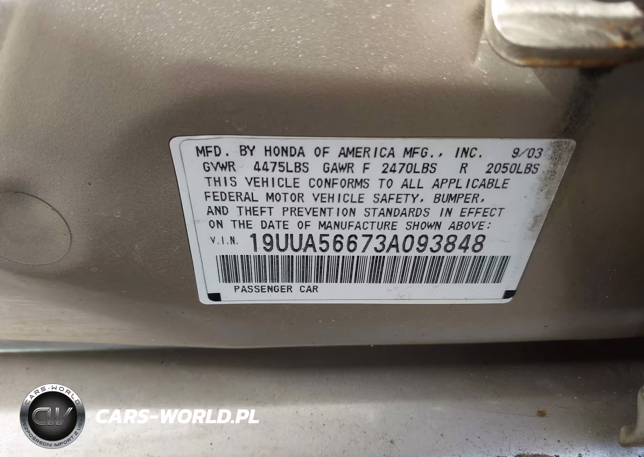 2003 Acura Tl 3.2 VIN:19UUA56673A093848 - 9