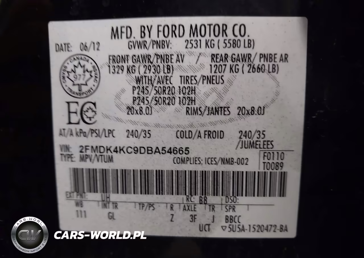 2013 Ford Edge Limited VIN:2FMDK4KC9DBA54665 - 9