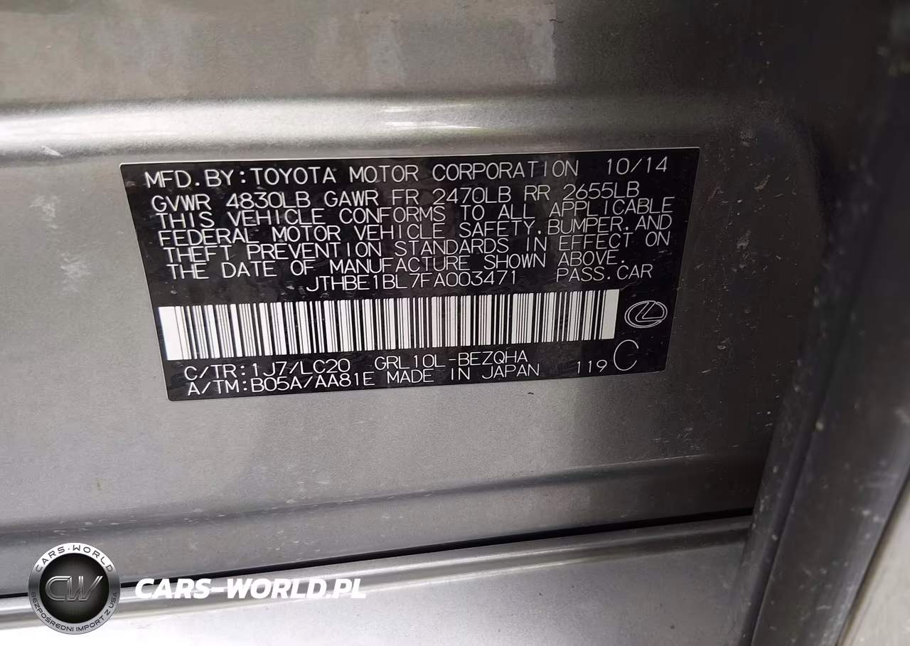 2015 Lexus Gs 350 VIN:JTHBE1BL7FA003471 - 9