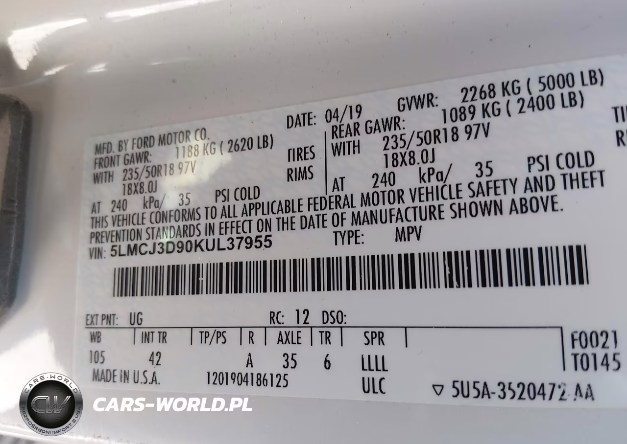 2019 Lincoln Mkc Reserve VIN:5LMCJ3D90KUL37955 - 9