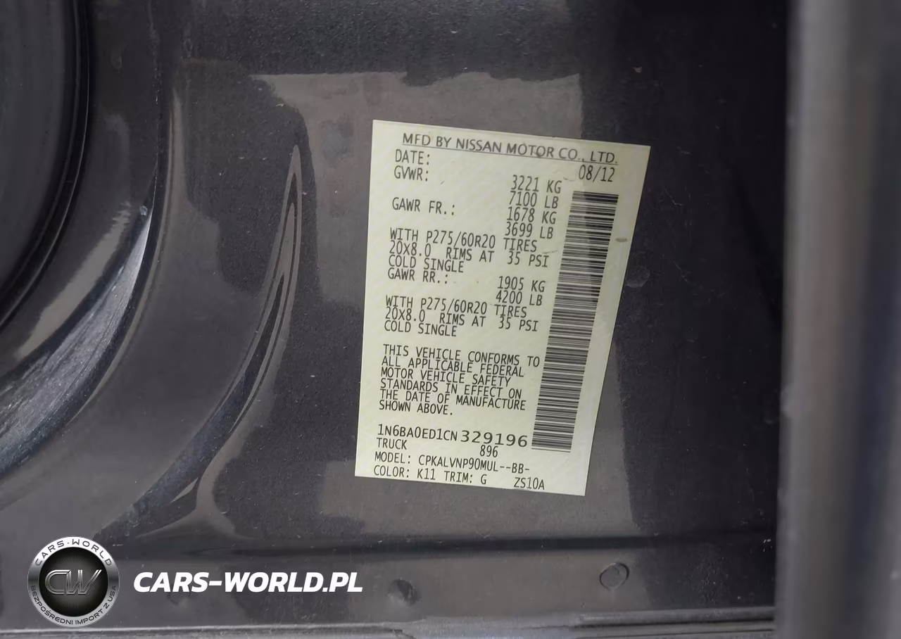 2012 Nissan Titan Sl VIN:1N6BA0ED1CN329196 - 9