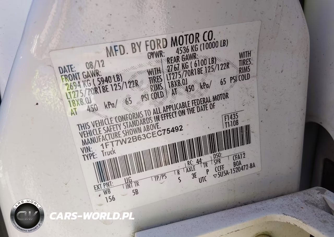 2012 Ford F-250 Lariat VIN:1FT7W2B63CEC75492 - 9