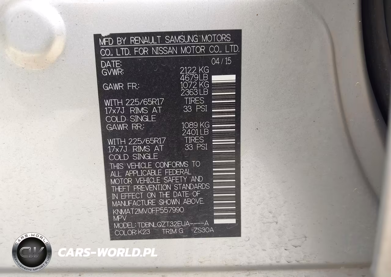 2015 Nissan Rogue Sv VIN:KNMAT2MV0FP557990 - 9