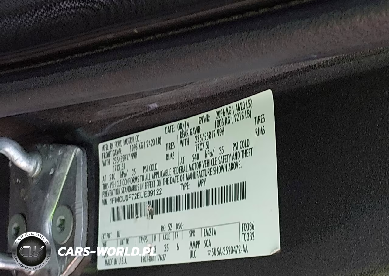 2014 Ford Escape S VIN:1FMCU0F72EUE39122 - 9