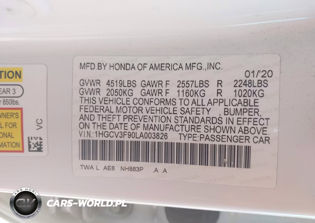 2020 Honda Accord Hybrid Touring VIN:1HGCV3F90LA003826 - 9
