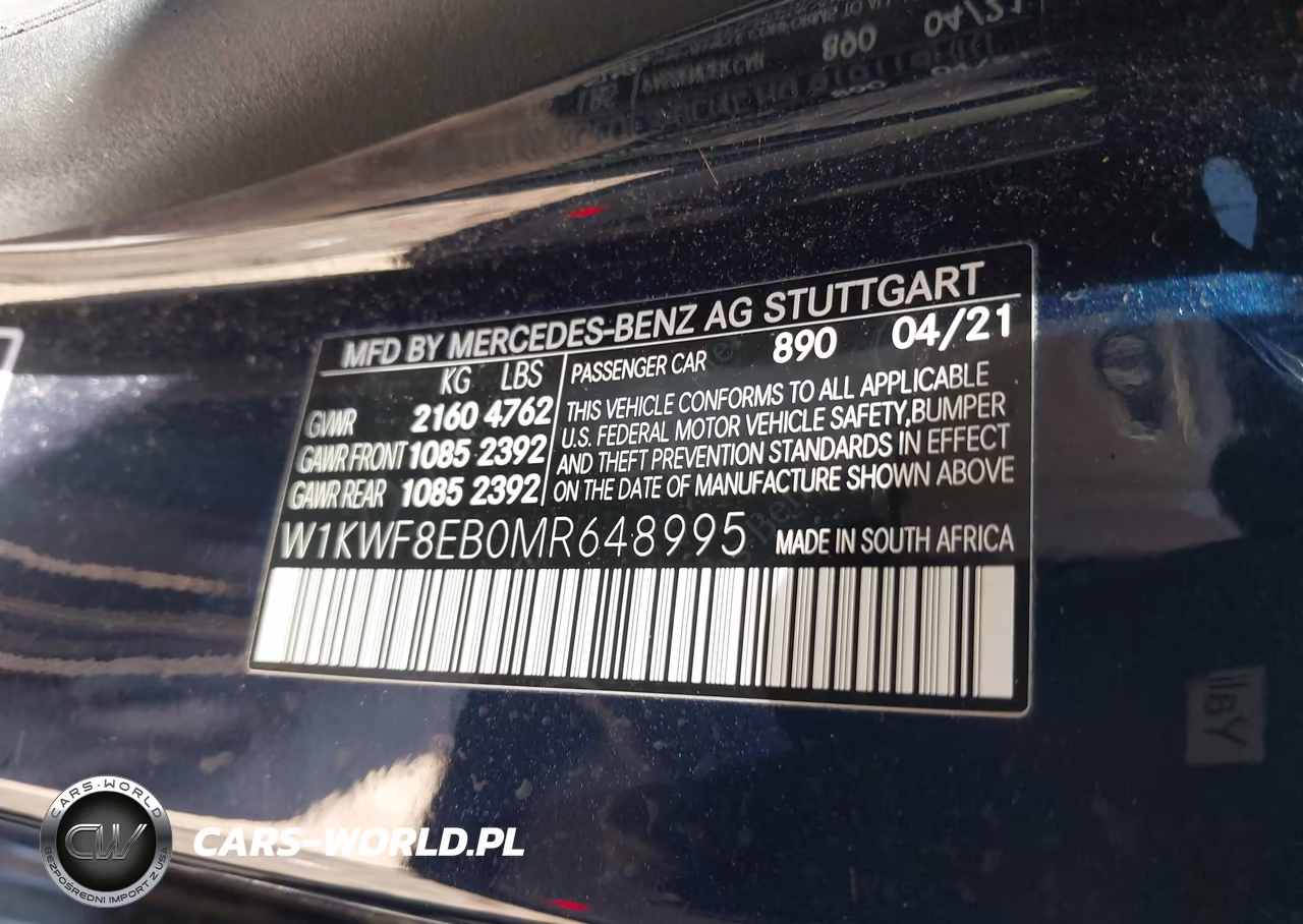 2021 Mercedes-Benz C 300 4Matic VIN:W1KWF8EB0MR648995 - 9