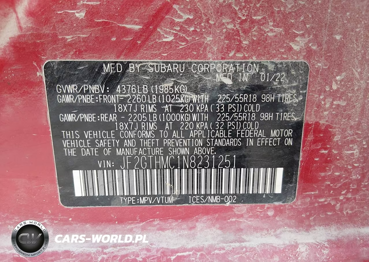 2022 Subaru Crosstrek Limited VIN:JF2GTHMC1N8231251 - 9