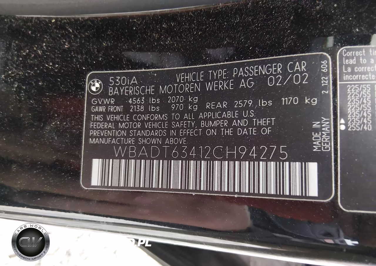 2002 BMW 530Ia VIN:WBADT63412CH94275 - 9