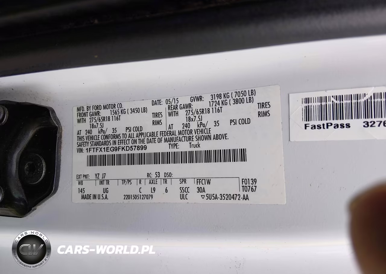 2015 Ford F-150 Xlt VIN:1FTFX1EG9FKD57899 - 9
