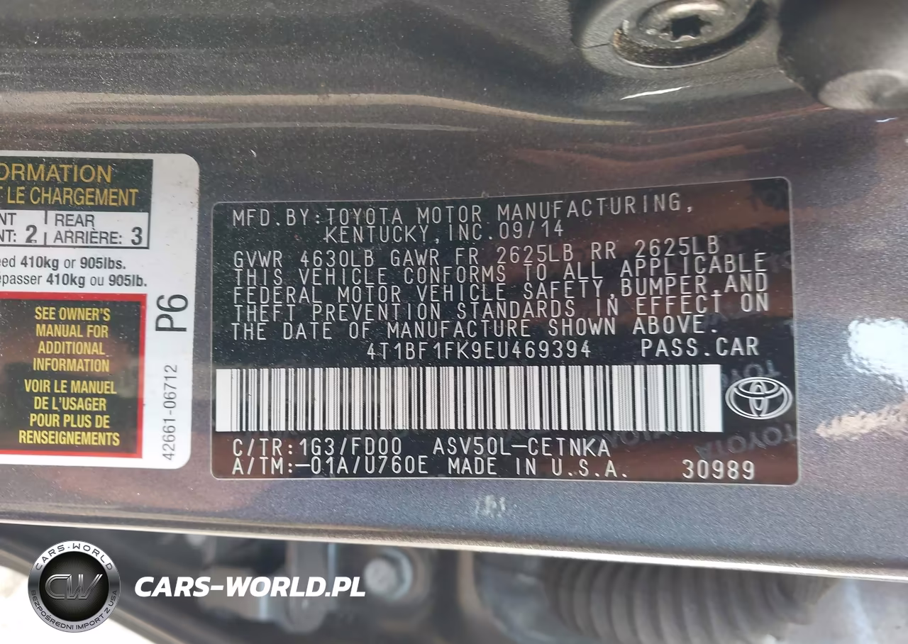 2014 Toyota Camry Le VIN:4T1BF1FK9EU469394 - 9