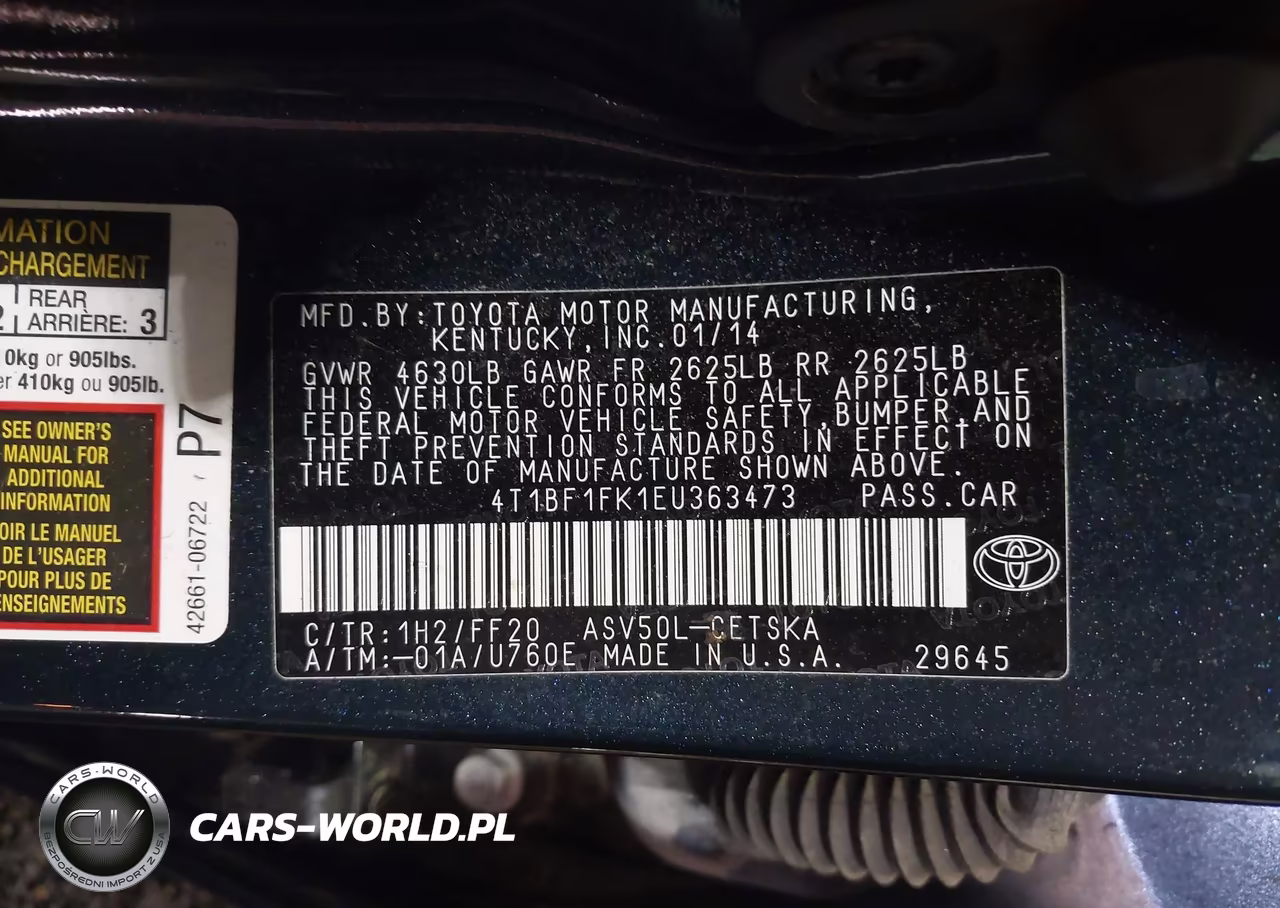 2014 Toyota Camry Se VIN:4T1BF1FK1EU363473 - 9