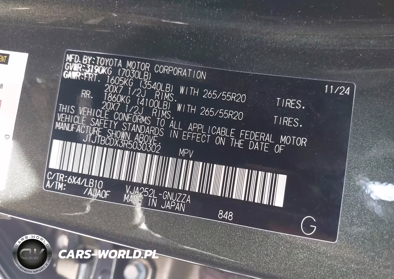 2024 Lexus Gx 550 Premium+ VIN:JTJTBCDX3R5030302 - 9