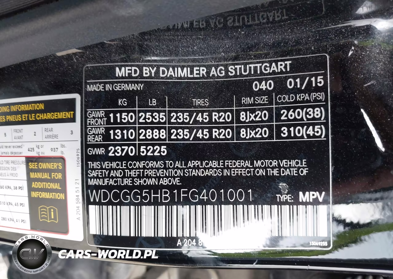 2015 Mercedes-Benz Glk 350 VIN:WDCGG5HB1FG401001 - 9