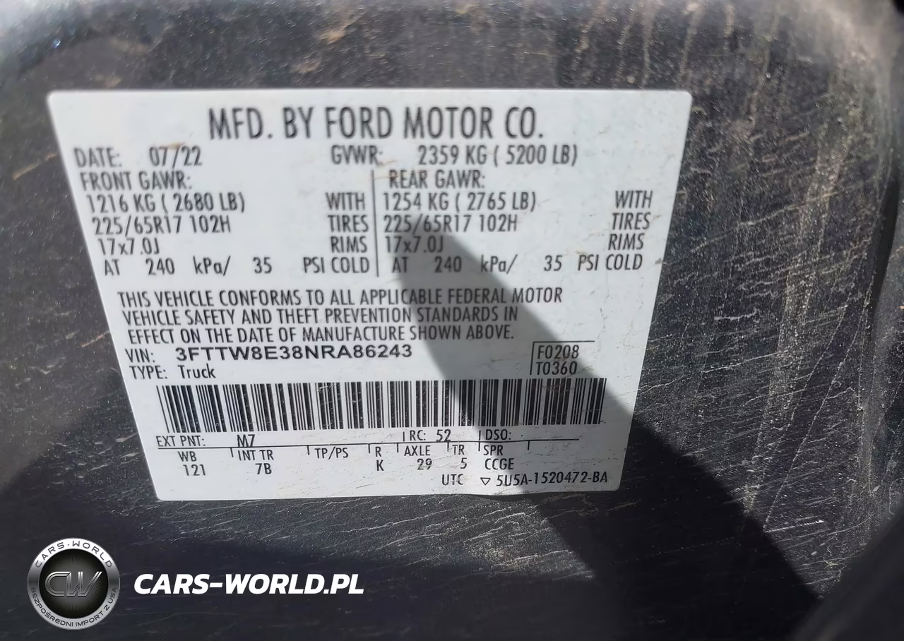 2022 Ford Maverick Xlt VIN:3FTTW8E38NRA86243 - 9
