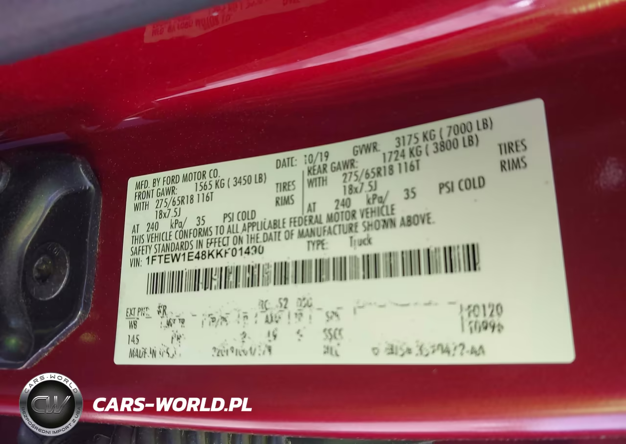 2019 Ford F-150 Lariat VIN:1FTEW1E48KKF01490 - 9
