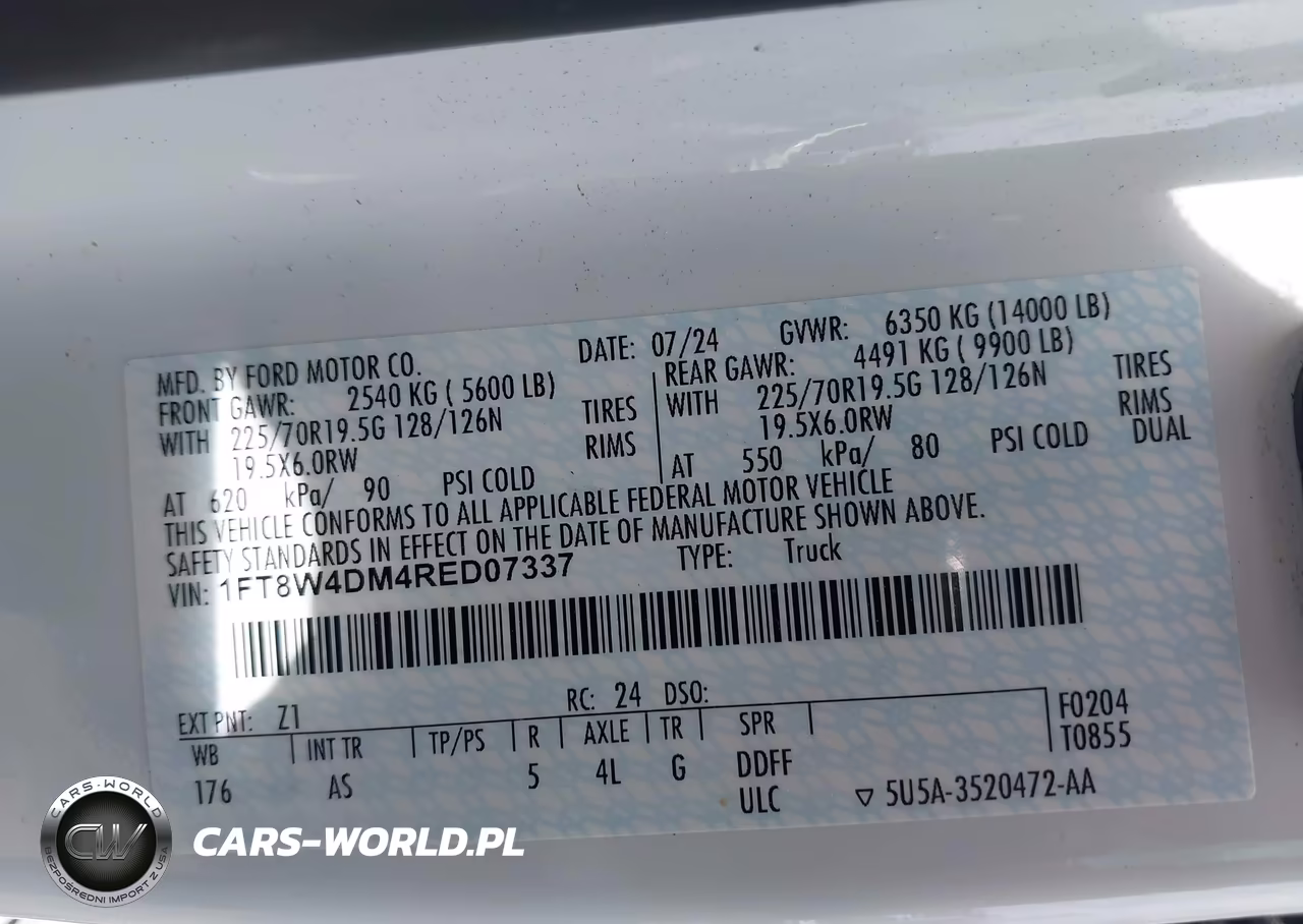 2024 Ford F-450 Xl VIN:1FT8W4DM4RED07337 - 8