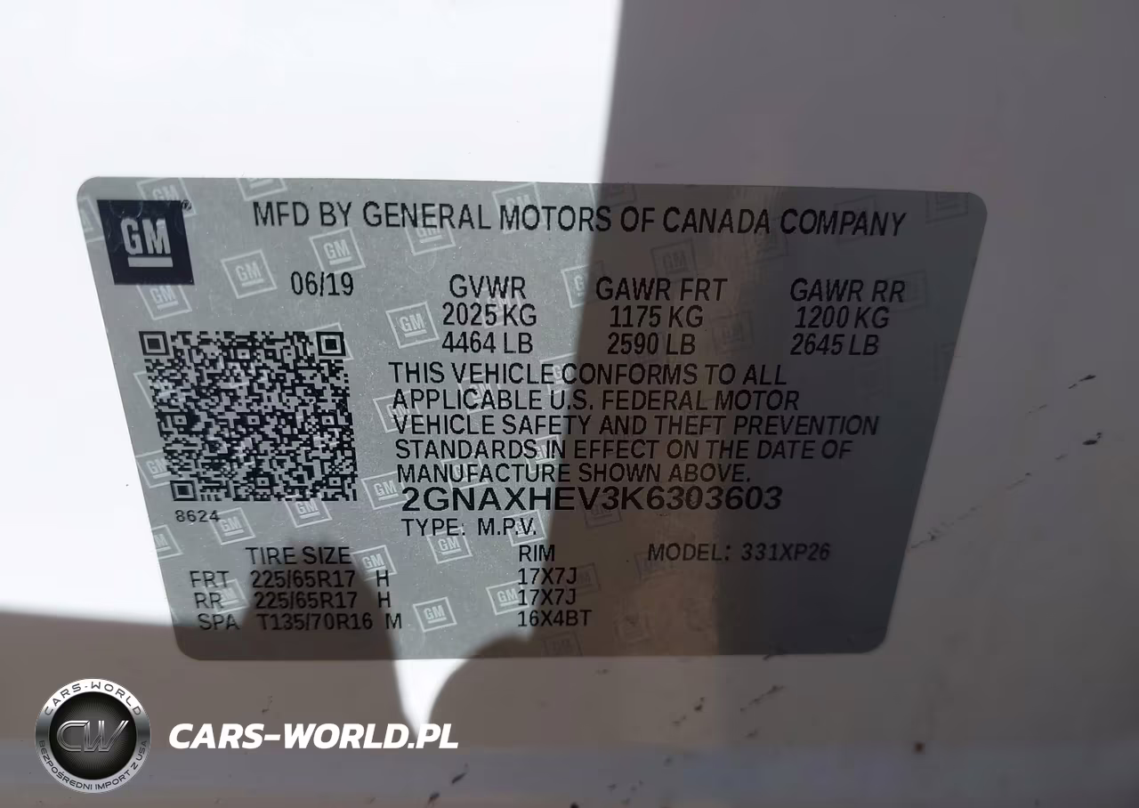 2019 Chevrolet Equinox Ls VIN:2GNAXHEV3K6303603 - 9