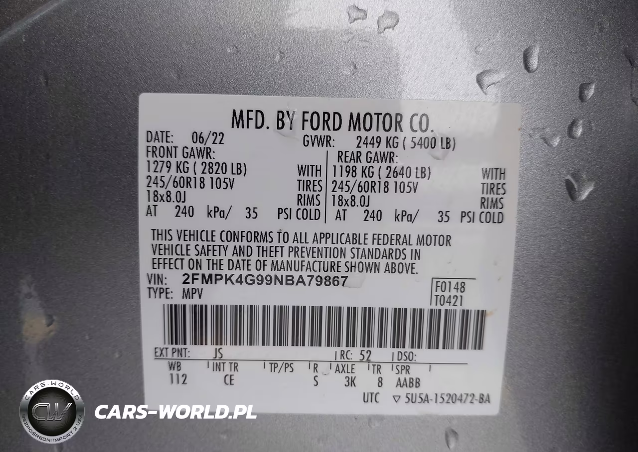 2022 Ford Edge Se VIN:2FMPK4G99NBA79867 - 9