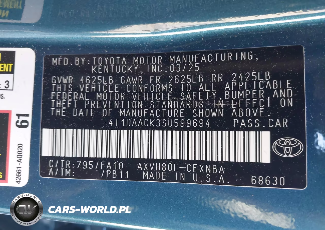 2025 Toyota Camry Le VIN:4T1DAACK3SU599694 - 9