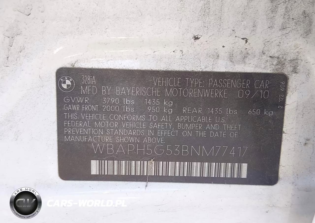2011 BMW 328I VIN:WBAPH5G53BNM77417 - 9
