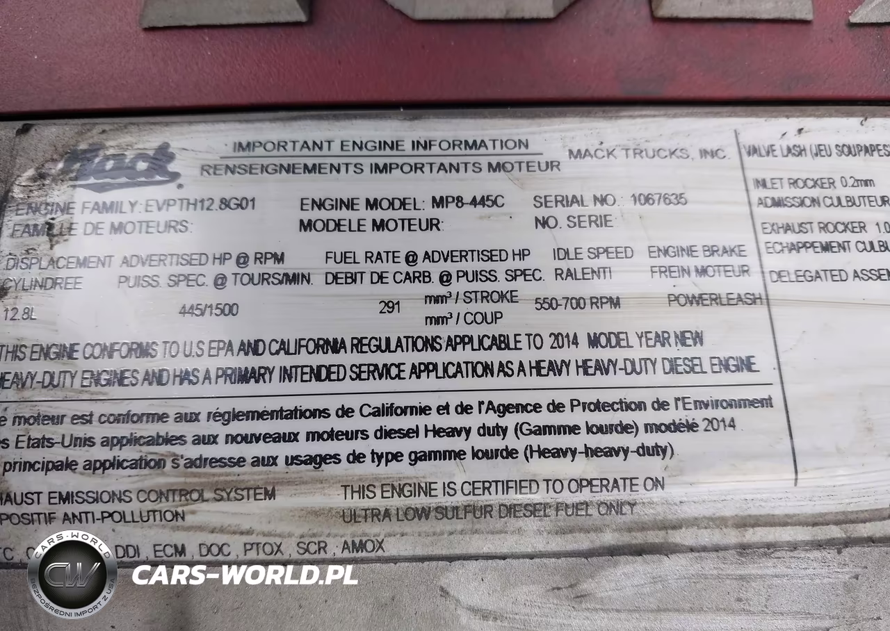 2015 Mack 600 Cxu600 VIN:1M1AW07YXFM048007 - 13