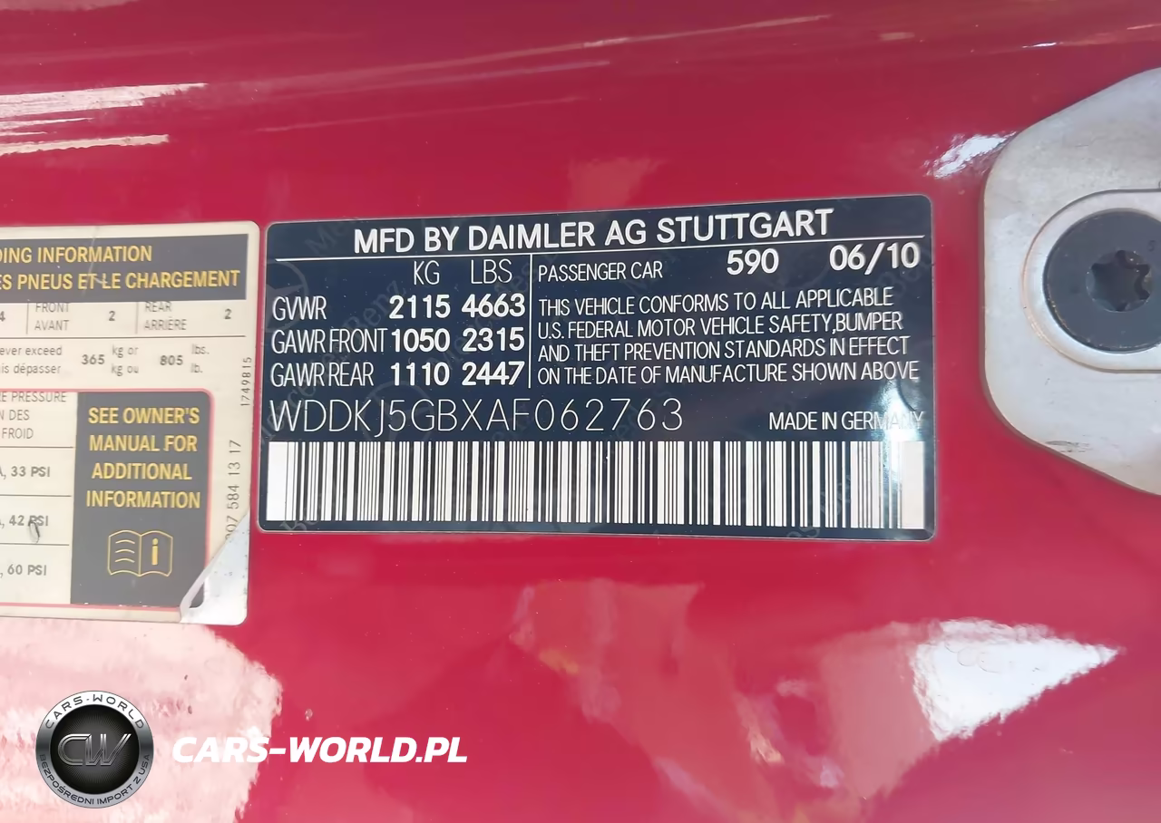 2010 Mercedes-Benz E 350 VIN:WDDKJ5GBXAF062763 - 9