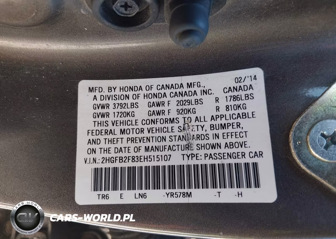 2014 Honda Civic Ex VIN:2HGFB2F83EH515107 - 9