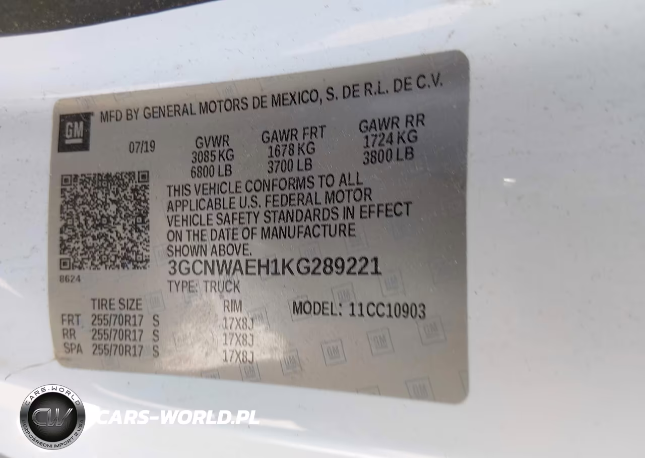 2019 Chevrolet Silverado 1500 Work Truck VIN:3GCNWAEH1KG289221 - 9
