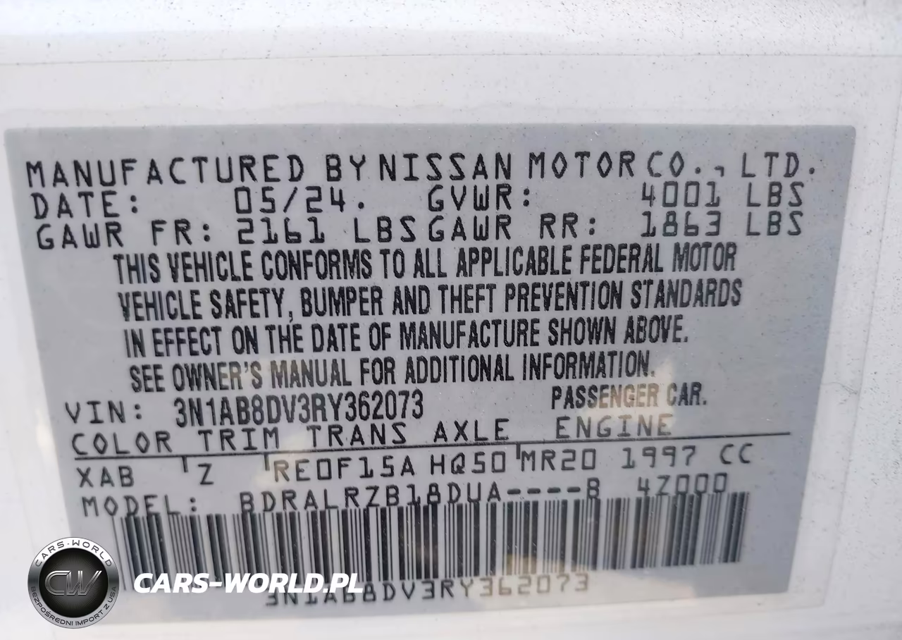 2024 Nissan Sentra Sr Xtronic Cvt VIN:3N1AB8DV3RY362073 - 9