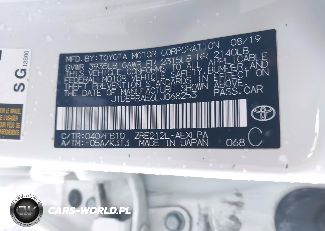 2020 Toyota Corolla Le VIN:JTDEPRAE6LJ068253 - 9