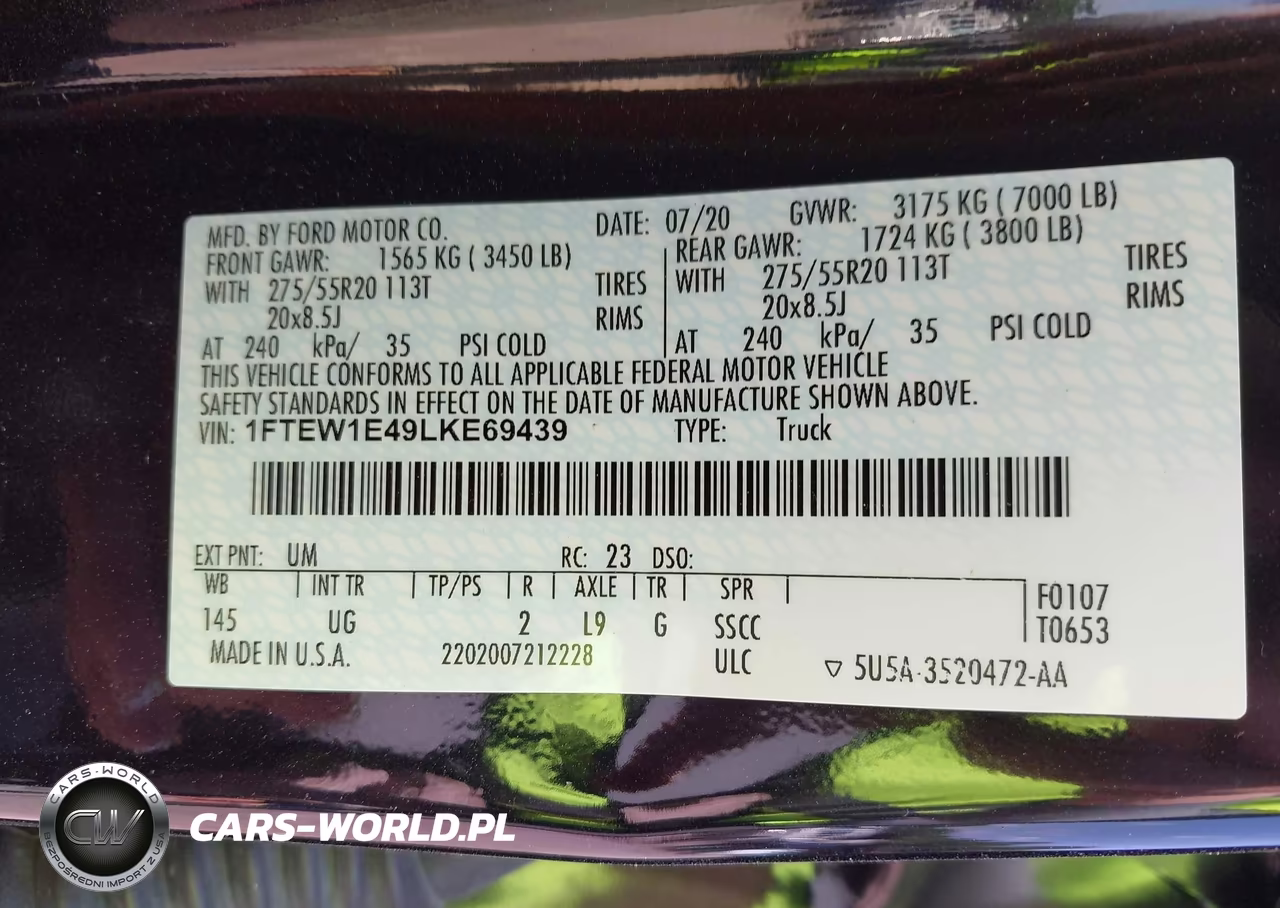 2020 Ford F-150 Xlt VIN:1FTEW1E49LKE69439 - 9